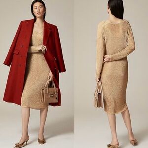 J. Crew Gold Long Sleeve Sweater Dress